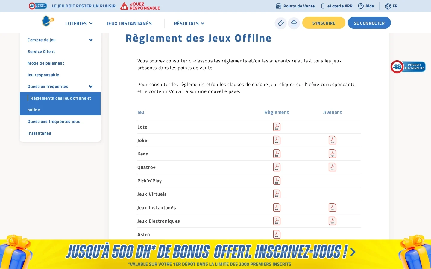 Site de la Loterie Nationale